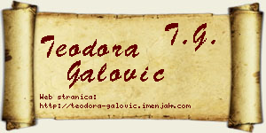Teodora Galović vizit kartica